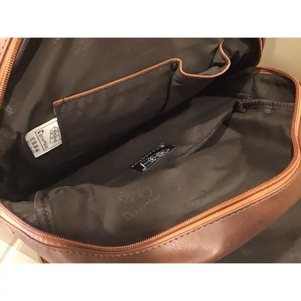 Vegan Leather Bag/Backpack With Adjustable Strap Laptop Compartment College